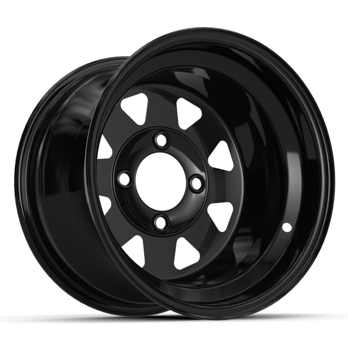 12″ Spoke Glossy Black Steel Wheel 