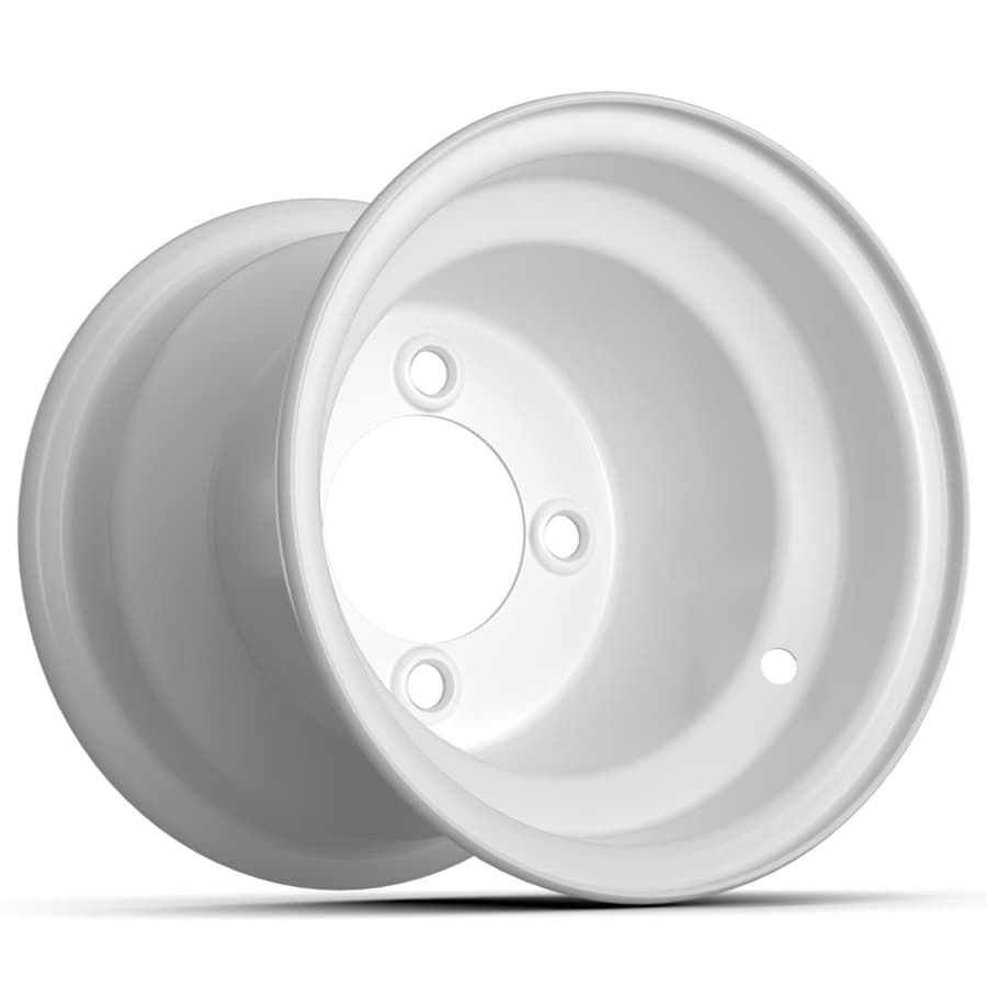 8″ White Steel Wheel